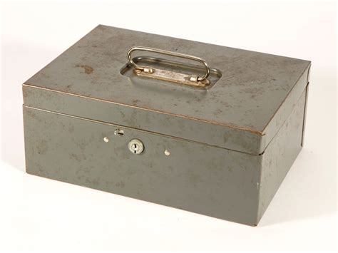 vintage metal cash box